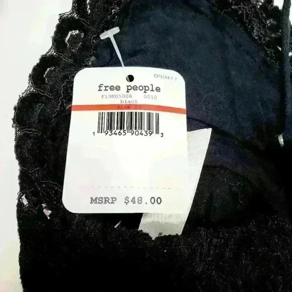 Free People Celine Velvet Bralette Black Size XS - Picture 7 of 7